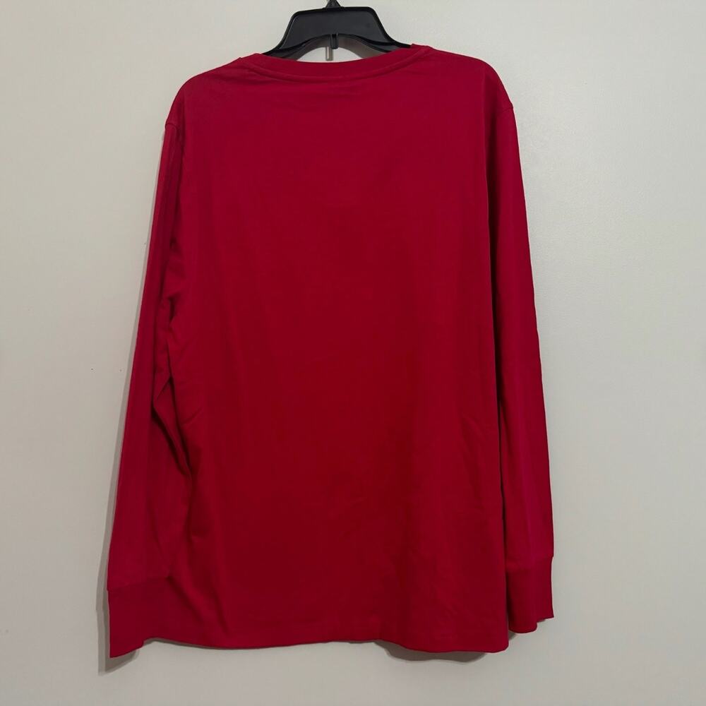 Macys Pajama Set Mens Medium Red MERRY AND BRIGHT Holiday Festive Lounge Comfy - Picture 4 of 9